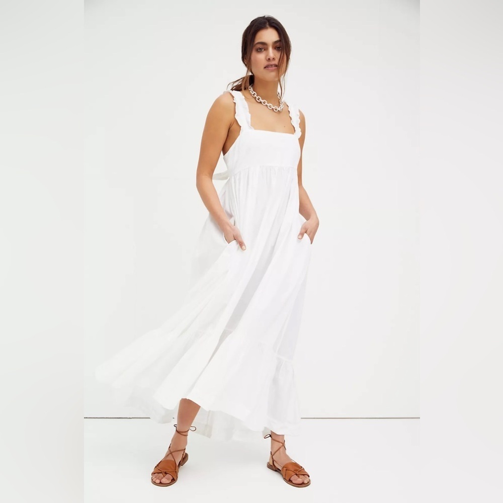 Free People Isabella Optic White Dress B006 - Picture 1 of 6